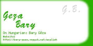 geza bary business card
